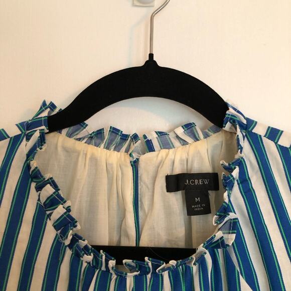 J.Crew Striped Tiered Cotton Dobby Midi Dress - Picture 4 of 10